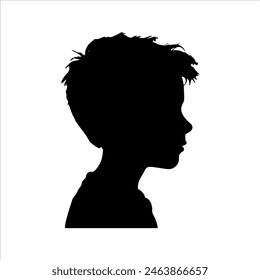 Child boy silhouette isolated on white background. Child boy icon vector illustration design.