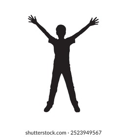 Child boy silhouette vector. eps