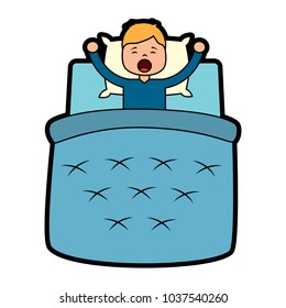 child boy sleeping in their room icon image vector illustration design 