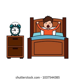 child boy sleeping in their room icon image vector illustration design 