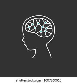 Child brain abstract icon. Brain research concept