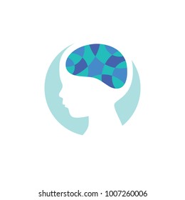 Child brain icon. Brain research, creativity and memory concept