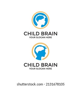 Child Brain Logo Design Template