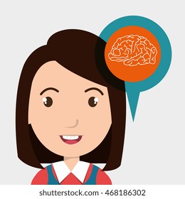 child brian idea icon vector illustration graphic