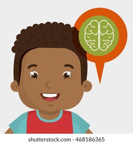 child brian idea icon vector illustration graphic