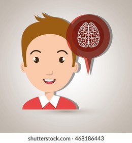 child brian idea icon vector illustration graphic