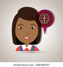 child brian idea icon vector illustration graphic