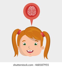 child brian idea icon vector illustration graphic