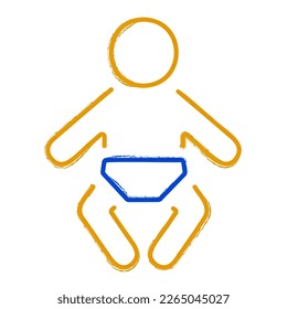 Kinderbürste auf weißem Hintergrund, Vektorgrafik.