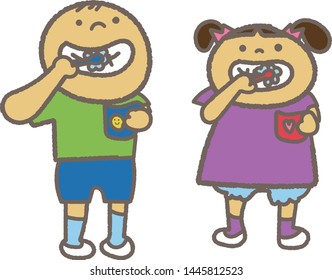 
Child brushing teeth every day