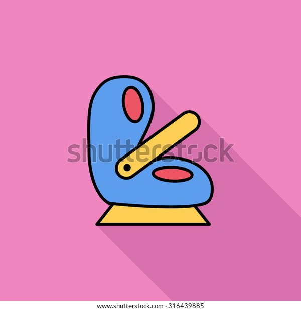 Child car seat\
icon. Flat vector related icon with long shadow for web and mobile\
applications. It can be used as - logo, pictogram, icon,\
infographic element. Vector\
Illustration.