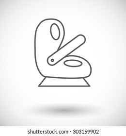 Child car seat icon. Thin line flat vector related icon for web and mobile applications. It can be used as - logo, pictogram, icon, infographic element. Vector Illustration. 