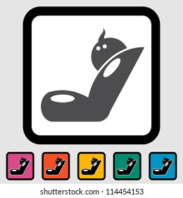 Child Car Seat Icon. Vector Illustration EPS 8.