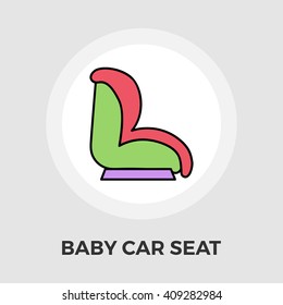 Child Car Seat Icon Vector.