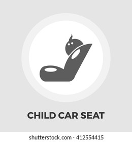 Child car seat icon vector. Flat icon isolated on the white background. Editable EPS file. Vector illustration.