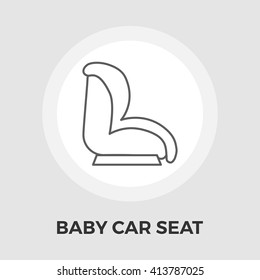 Child Car Seat Icon Vector. Flat icon isolated on the white background. Editable EPS file. Vector illustration.