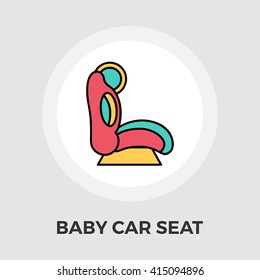 Child Car Seat Icon Vector. Flat icon isolated on the white background. Editable EPS file. Vector illustration.