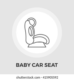 Child Car Seat Icon Vector. Flat icon isolated on the white background. Editable EPS file. Vector illustration.