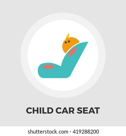 Child car seat icon vector. Flat icon isolated on the white background. Editable EPS file. Vector illustration.