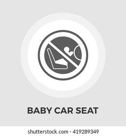 Child Car Seat Icon Vector. Flat icon isolated on the white background. Editable EPS file. Vector illustration.