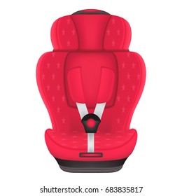 Child car seat Isolated On A White Background. Realistic Vector Illustration.