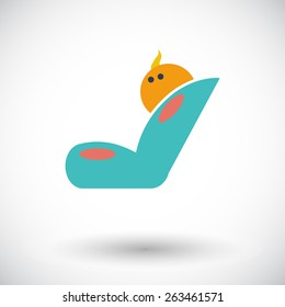 Child car seat. Single flat icon on white background. Vector illustration.