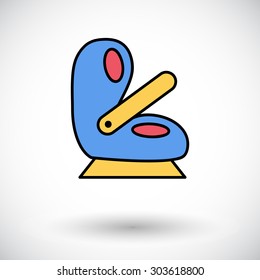 Child car seat thin line flat vector related icon set for web and mobile applications. It can be used as - logo, pictogram, icon, infographic element. Vector Illustration. 