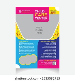 child care center flyer design template