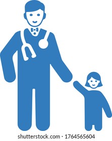 Child care, doctor, family medicine, pediatrics blue icon