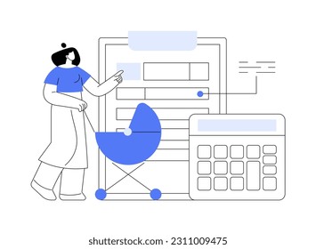 Child care expense deduction abstract concept vector illustration. Dependent care costs, benefit plan, tax return, taxable income, family budget, bank transfer, paycheck abstract metaphor.