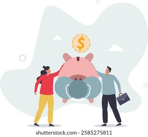 Child care expense planning, spending on having a baby or financial budget for kids concept.flat character life .
