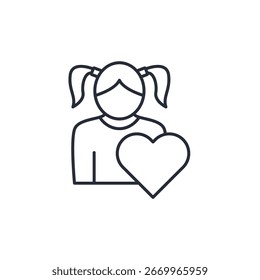 child care icon. linear style sign for mobile concept and web design. Vector icon. Symbol, logo illustration. Vector graphics