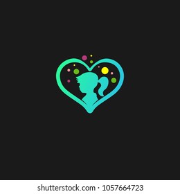 Child care icon vector logo design template 
