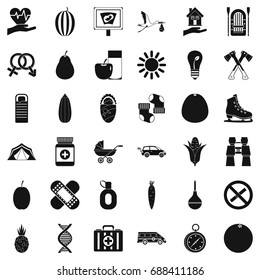 Child care icons set. Simple style of 36 child care vector icons for web isolated on white background
