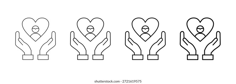 Child Care Icons Vector Set In Different Stroke Line Style