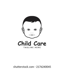 Child care logo. Baby sleeping logo. Baby logo. Baby care icon. vector illustration