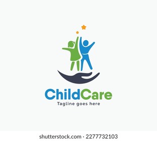 Child Care logo design vector, People Care logo template