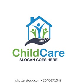 Child Care logo design vector, People Care logo template