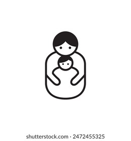 child care child love modern line logo design vector