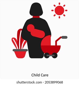 Child Care Or Pamper Icon Concept