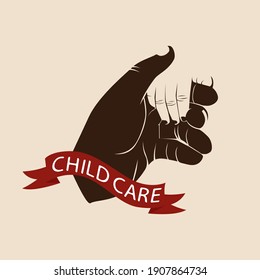 Child care retro vintage illustration vector art