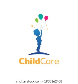 Child care vector logo illustration