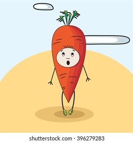 child carrot surprise vector