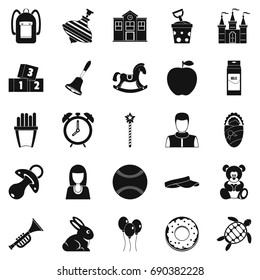 Child center icons set. Simple set of 25 child center vector icons for web isolated on white background