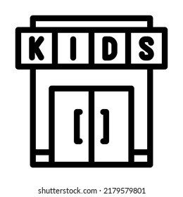 child center line icon vector. child center sign. isolated contour symbol black illustration