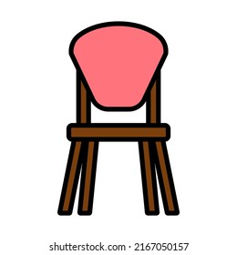 Child Chair Icon. Editable Bold Outline With Color Fill Design. Vector Illustration.