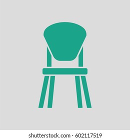 Child chair icon. Gray background with green. Vector illustration.