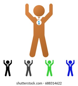Child Champion flat vector pictogram. Colored child champion gradient, gray, black, blue, green icon versions. Flat icon style for application design.