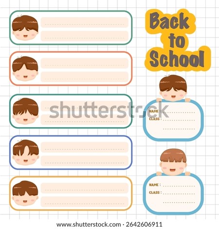child character name tags collection