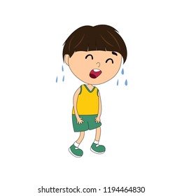 child character with tired expression